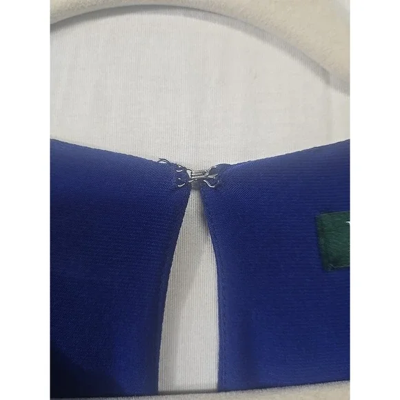 Lauren Ralph Lauren Blue Chiffon Tank Dress Cocktail Flowly Lined Women's Size 6 - Picture 5 of 9